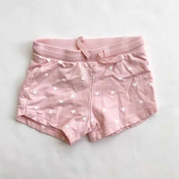 H&M pink heart print shorts EUC 9-12 months - Picture 1 of 5